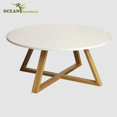 China Solid Wood Modern Wooden Center Round Tea Table Designs for sale