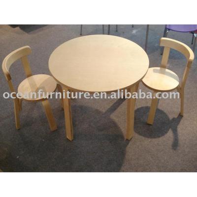 China PANEL high quality children's round table children's wooden table chair for sale