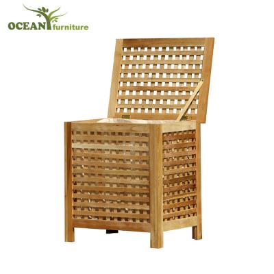 China Wholesale Cheap Wooden Storage Box Solid Wood Laundry Basket for sale