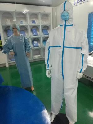 China Corona Virus Medical Disposable coverall Protective Clothing CE certificate suit for sale