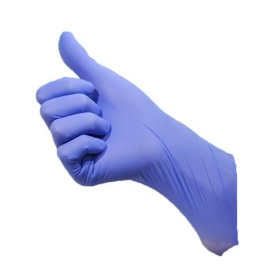 China Purple color powder free gloves nitrile examination gloves for sale