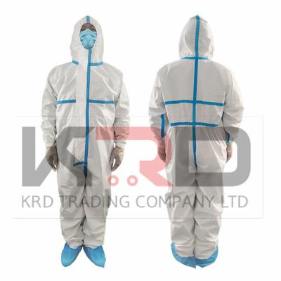 China Antivirus Medical Disposable coverall Protective Clothing CE certificate suit for sale