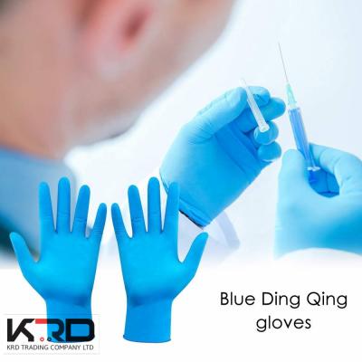 China Safety Hand Latex Gloves, Powder-free Medical Surgical Disposable Blue Rubber Mechanic Nitrile Gloves for sale