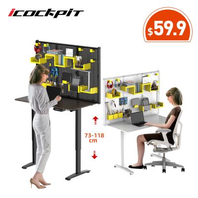 China (Height) Adjustable Icockpit 2 Step Quick Install Height Adjustable Sit Stand Table Motor Position Lift Single Desk for sale