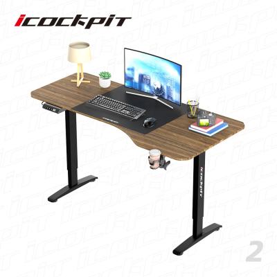 China Ergonomic Adjustable Electric Adjustable Height Table Computer Desk Technology icockpit Electric Standing (Height) Desk for sale