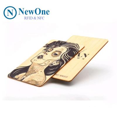 China NFC Magnetic Stripe 13.56mhz RFID Bamboo Wooden Key Card Waterproof / Waterproof RFID Smart Card for sale