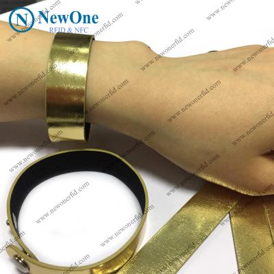 China Hospital medical treatment; Natatorium NFC 13.56mhz custom rfid leather wristband, nfc leather wristband for sale