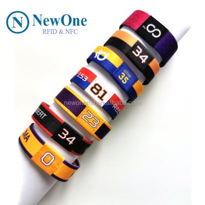 China Waterproof / waterproof 13.56MHz custom logo 13.56MHz gold China factory rfid elastic wristbands NFC wristband supplier for sale