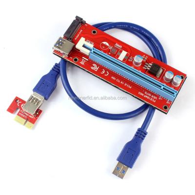 China For bitcoin mining in stock! 2018 New version PCI e riser card VER 007s pcie x16 x1 riser card with 15Pin SATA interface PCI riser for sale