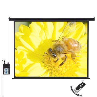 China Electric Motorized Table Curtain Hd Projector Screen Motorized Projection 5m TV Projection Screen for sale