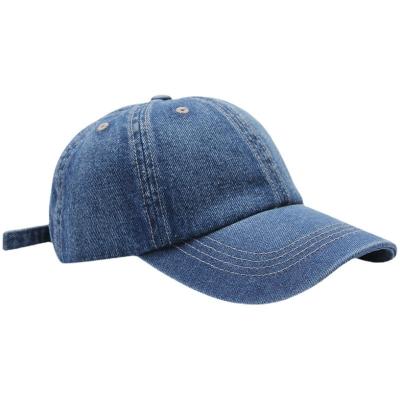 China BSCI COMMON OEM Customized Logo Plain Color 6 Panel Denim Distressed Sports Cap Custom Baseball Caps For Adult for sale