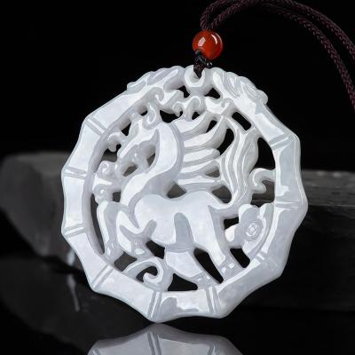 China Myanmar Jadeite Ethnic Natural Horse Zodiac Signs Horse Men's And Women's Jade Pendant General Wholesale DW39 for sale