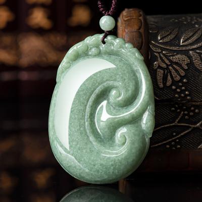 China Ethnic Genuine Natural Jadeite Ruyi Men's and Women's Jade Pendant General Wholesale HJ54 for sale