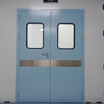 China Modern High Quality Steel Hospital Swing Clean Room Door With Glass Windows for sale