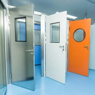 China Industrial Color&Size Customized Clean Room Galvanized Steel Doors With Glass Window for sale