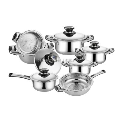 China Sustainable OEM 12Pcs Stainless Steel Cookware Set for sale