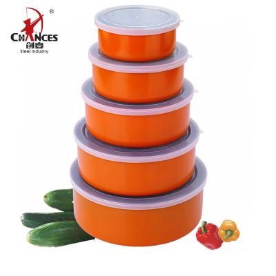 China Freshness Retention Customized Made Color Stainless Steel Mixing Bowl 5Pcs Set for sale