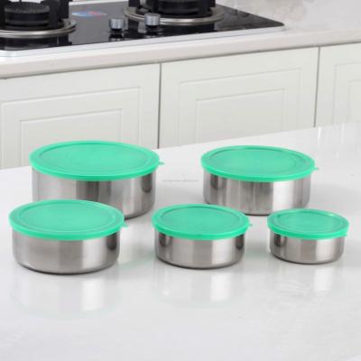 China Freshness Preservation 5Pcs Stainless Steel Food Storage Box for sale