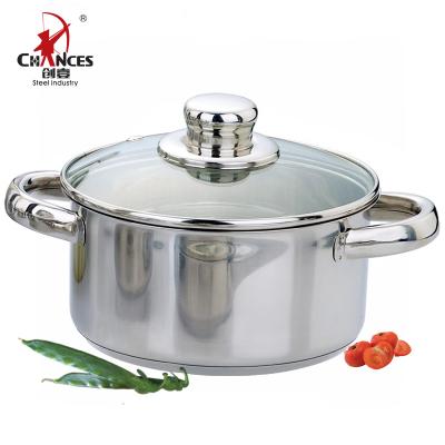 China Sustainable Glass Lid Kitchen Cooking Steel Casserole for sale