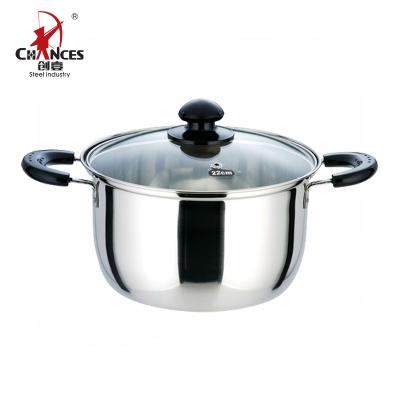 China Sustainable Bakelite Handle Stainless Casserole Pot For Commercial for sale