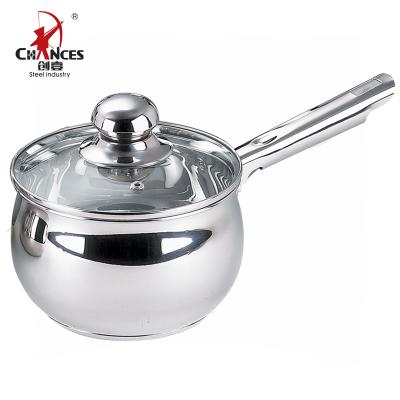 China Amazon Sustainable Hot Sale OEM Belly Shape Stainless Sauce Pan for sale