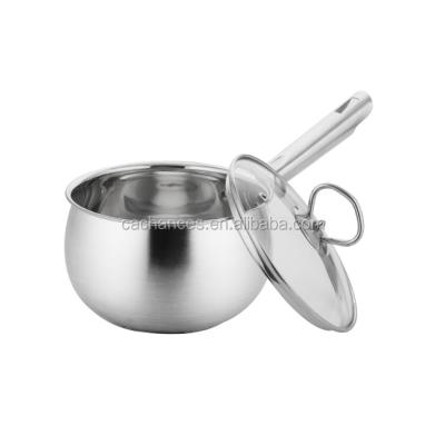 China Sustainable 16cm Custom Stainless Steel Sauce Pan for sale