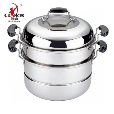 China Sustainable Russia Stainless Steel Double Layers Food Steamer Pot for sale