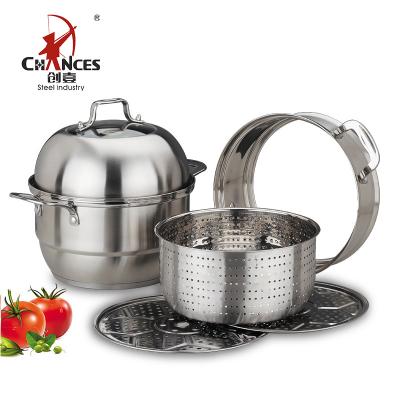 China Three viable layers of stainless steel food steamer for sale