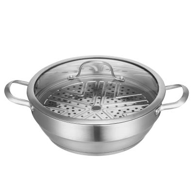 China Promotional Stocked Stainless Steel Chinese Hot Pot For Restaurant for sale