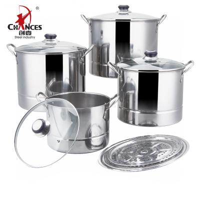 China 12Pcs Stainless Steel Steam Viable Stock Pot for sale