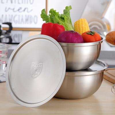 China Good Quality Sustainable Stainless Steel Salad Bowl With Lid for sale