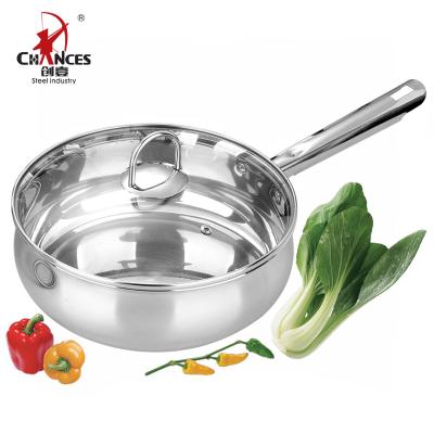 China Sustainable Eco Friendly Belly Form Stainless Cooking Pan for sale