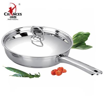 China Stainless Steel Kitchen Sustainable Frying Pan With Lid for sale