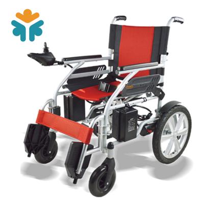 China Travel Portable Self-locking Brake Motorized Folding Electric Wheelchair 1050*600*950mm for sale