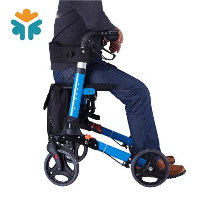 China Titanium Aluminum Alloy Folding Adjustable Aluminum Forearm Brake Elderly Rollator Walker for sale