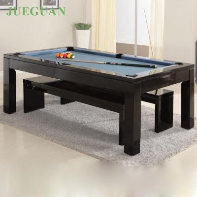 China Dining Convertible 6ft Dining Pool Table Pool Top Black Dining Table for sale