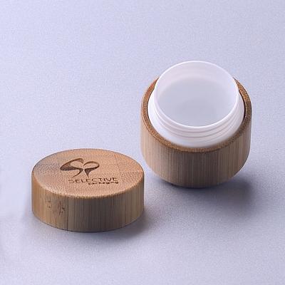 China Mini fancy empty bamboo wooden packaging cosmetic cream jar for sale