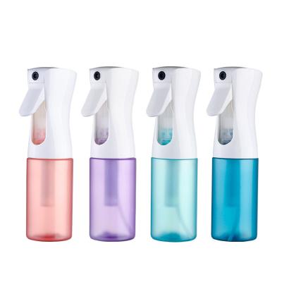 China 200ML 300ML Gradient Frosted Color Fine Mist Water Sprayer Continuous Spray Bottle for sale