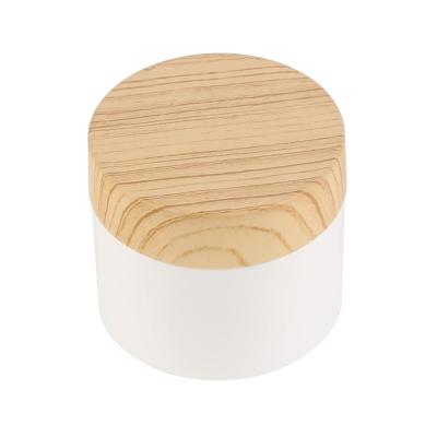 China 30g 50g 100g 150g 250g pp jars with water transfer printing cap plastic wooden deco cap for sale