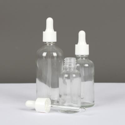 China 18/410 Plastic dropper bottle 5 ml 10 ml clear glass bottle 15 ml transparent cosmetic bottle 30 ml 50 ml 100 ml for sale