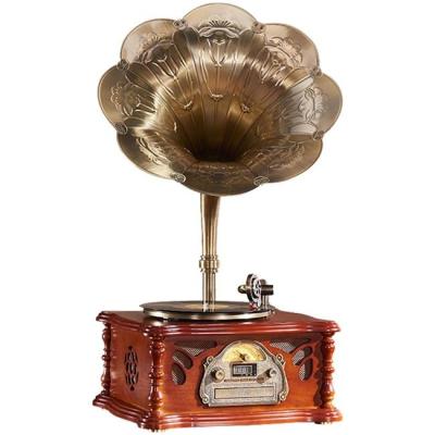 China Factory Supply Factory Sale Retro Vinyl Phonograph Record Player Luxury Antique Phonograph Hot Classic Retro Wooden Radio Phonograph for sale