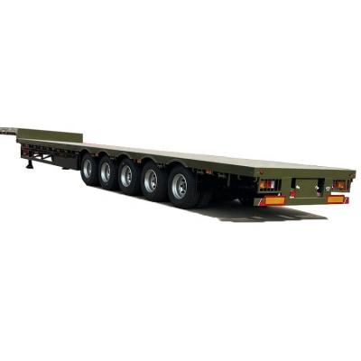 China Truck Trailer New Design Road Transport with Four Axle Flat Bed Semi-Trailer Max Load 60 Tons to 100 Tons Truck Trailers for Sale for sale