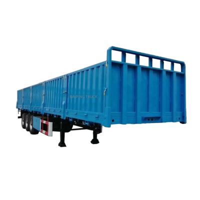 China Tri Axle Semi Truck Trailer Side Wall Trailer Sidewall Trailer 50tons Drop Sidewall Bulk Cargo Carrying Sidew for sale