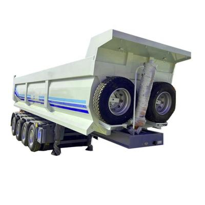 China Truck Trailer Well Design 3 Axles Dump Semi Trailer Tipper Rear End Dump Trailer for sale