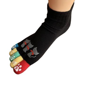 China Dispensing Process Funny Five Toes Anti-Slip Custom Ankle Toe Socks for sale