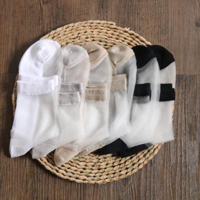 China Summer Casual Breathable Machine Know-how Knitted Thin Silk Men Socks for sale