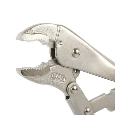 China Professional High Quality Steel Long Nose Crimp Quick Release Vise Grips 5pc Curved Jaw Locking Pliers Set for sale