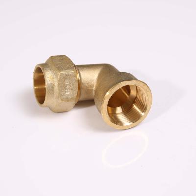 China Water pipe system brass compression water pipe 90 degree elbow joint copper compression pipe fitting elbow for pex pipe for sale