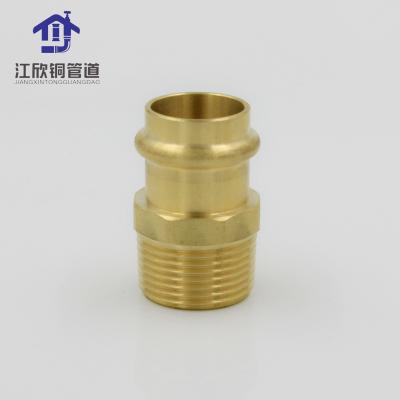 China Water Pipe Press Hex Adapter Connector Copper Tubing Brass Pipe Fittings for sale