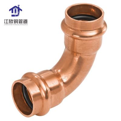 China Water and Gas Copper Press Elbow 90 Degree Long Radius V-Profile Plumbing Standard Fittings AS3688 Australia WATERMARK Certificate for sale